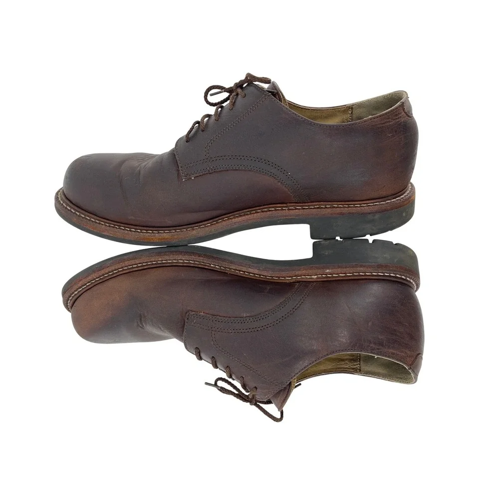 L.L. Bean Vintage Derby‎ Shoes Mens 13 M Brown Good Leather Vibram Oxford